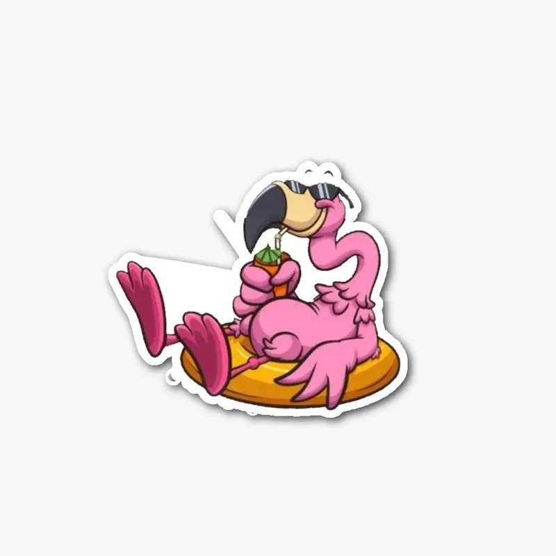 Pink Flamingo Large Sticker