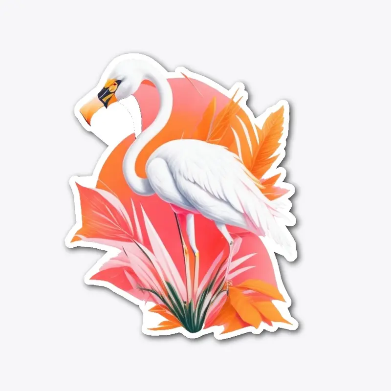 CUT FLAMINGO STICKER